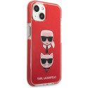 Kryt Karl Lagerfeld Karl&Choupette Head pro iPhone 13 mini - červený