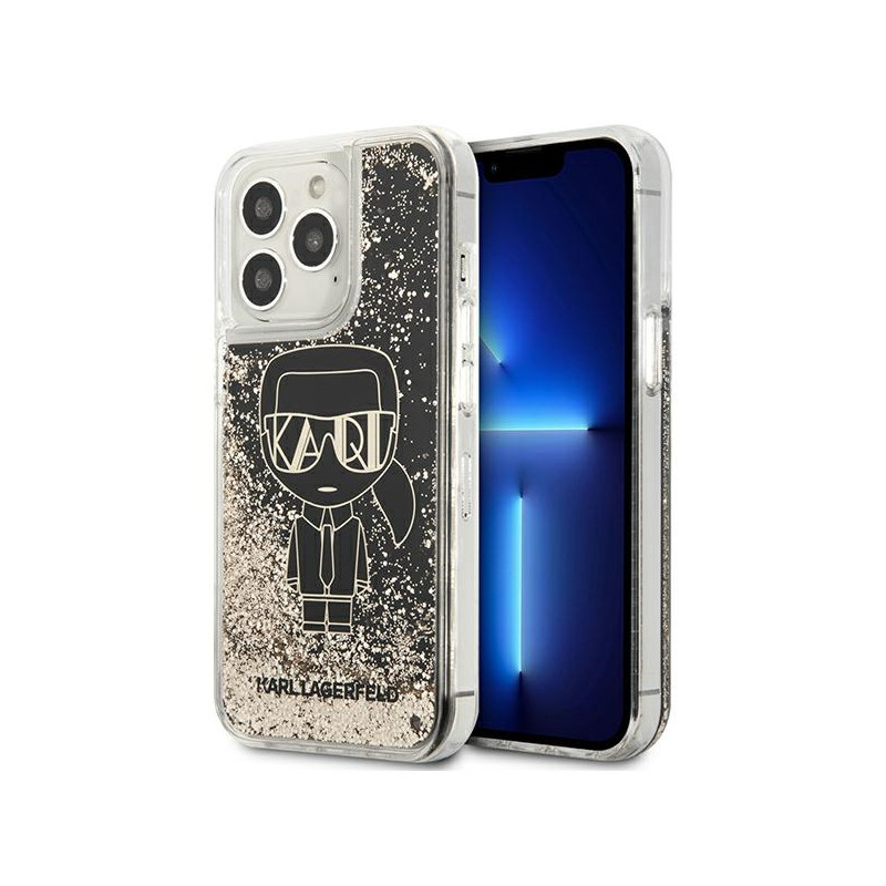 Kryt Karl Lagerfeld LIQUID GLITTER Gatsby pro iPhone 13 Pro Max - černý