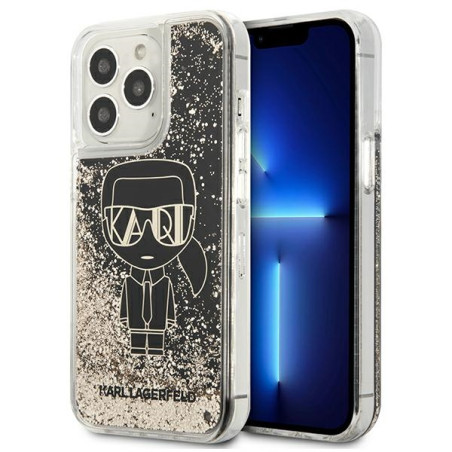 Kryt Karl Lagerfeld Liquid Glitter Gatsby iPhone 13 Pro Max - černý