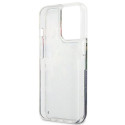 Kryt Guess Flower Liquid Glitter pro iPhone 13 Pro - modrý