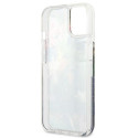 Kryt GUESS Flower Liquid Glitter pro iPhone 13 mini - modrá