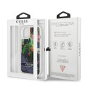 Kryt GUESS Flower Liquid Glitter pro iPhone 13 mini - modrá