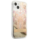 Kryt GUESS Paisley Liquid Glitter iPhone 13 mini - zlatá