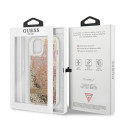 Kryt GUESS Paisley Liquid Glitter iPhone 13 mini - zlatá