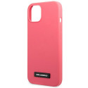 Kryt Karl Lagerfeld SILICONE PLAQUE iPhone 13 - fuchsiová