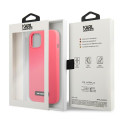 Kryt Karl Lagerfeld SILICONE PLAQUE iPhone 13 - fuchsiová