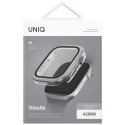 Pouzdro UNIQ VOUTE Tempered Glass pro Apple Watch 10 42 mm – stříb