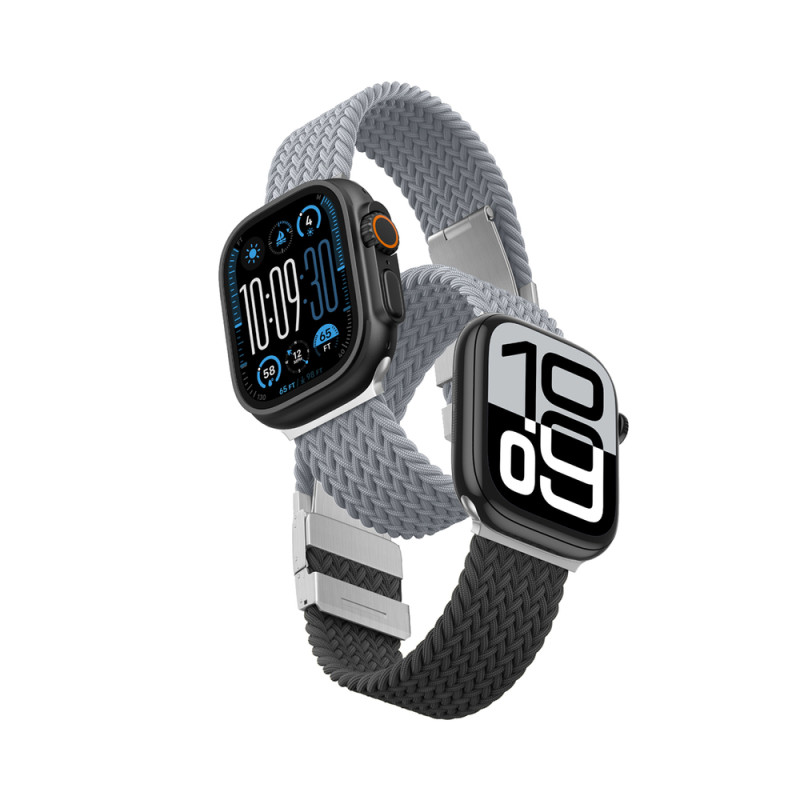 Řemínek AmazingThing BLEND Band pro Apple Watch 45/46/49 mm - šedá/černo-šedá
