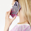 Kryt Hurtel DESIGN CASE Flowers pro iPhone 12 Pro Max - světle modrý