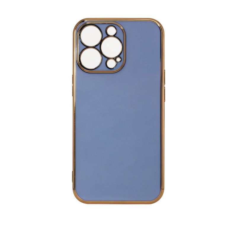 Kryt Hurtel LIGHTING COLOR CASE pro iPhone 12 Pro Max - modrá / zlatý rámeček