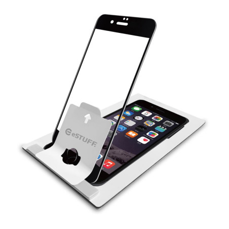 ESTUFF Easy Applicator Ochranné sklo 3D FULL-COVER 0.3mm pro iPhone 7/8/SE20/SE22, montážní rámeček, černé