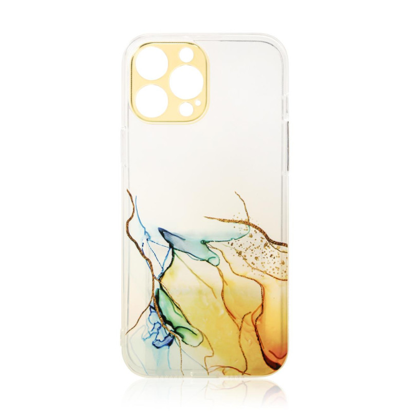 Kryt Hurtel MARBLE CASE pro iPhone 12 Pro Max - oranžové mramorování