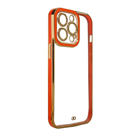 Kryt Hurtel Fashion Case iPhone 13 Pro - zlatý rám / červená