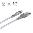 ESTUFF ES601155 Opletený datový a nabíjecí kabel USB/Lightning MFi, 1m, šedý