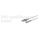 ESTUFF ES601155 Opletený datový a nabíjecí kabel USB/Lightning MFi, 1m, šedý