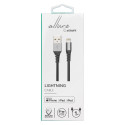 ESTUFF ES601255 Opletený datový a nabíjecí kabel USB/Lightning MFi, 2m, šedý