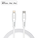 ESTUFF ES602301 Prémiový datový a nabíjecí kabel USB-C/Lightning MFi, 3m, bílý