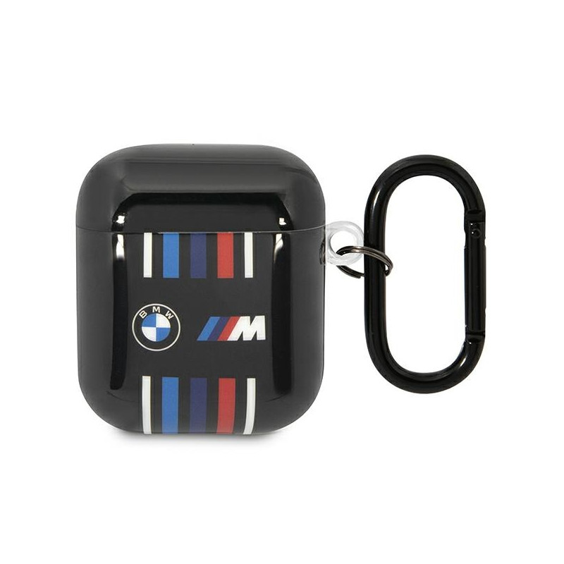 Pouzdro BMW BMA222SWTK pro AirPods 1/2 - black/black vícebarevné linky