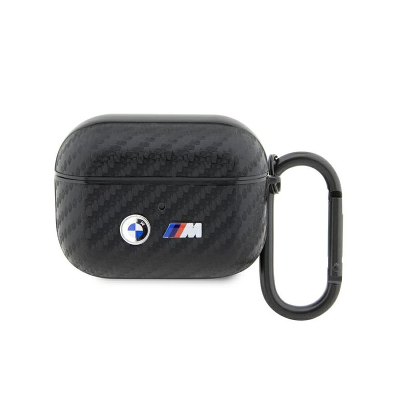 Kryt BMW BMAPWMPUCA2 pro AirPods Pro - černá/černá carbon (dvojitý kovový logo)