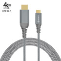 ESTUFF ES607102 Redukční kabel USB-C/HDMI, s podporou 4K/60Hz, opletený kabel, šedý