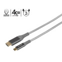 ESTUFF ES607102 Redukční kabel USB-C/HDMI, s podporou 4K/60Hz, opletený kabel, šedý