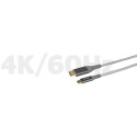 ESTUFF ES607102 Redukční kabel USB-C/HDMI, s podporou 4K/60Hz, opletený kabel, šedý