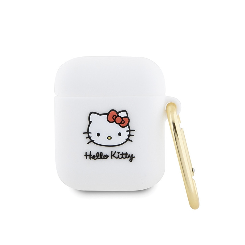 Pouzdro Hello Kitty 3D KITTY HEAD pro AirPods 1/2 - bílá
