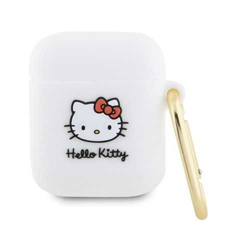 Pouzdro Hello Kitty 3D KITTY HEAD pro AirPods 1/2 - bílá