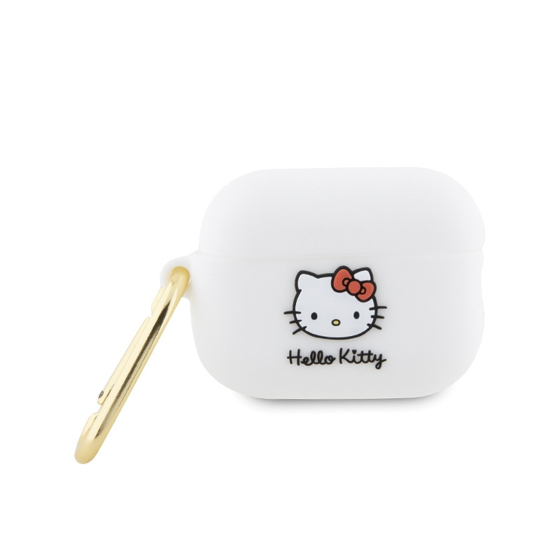 Pouzdro Hello Kitty SILICONE 3D KITTY HEAD pro AirPods Pro 2 (2022/2023) - bílá