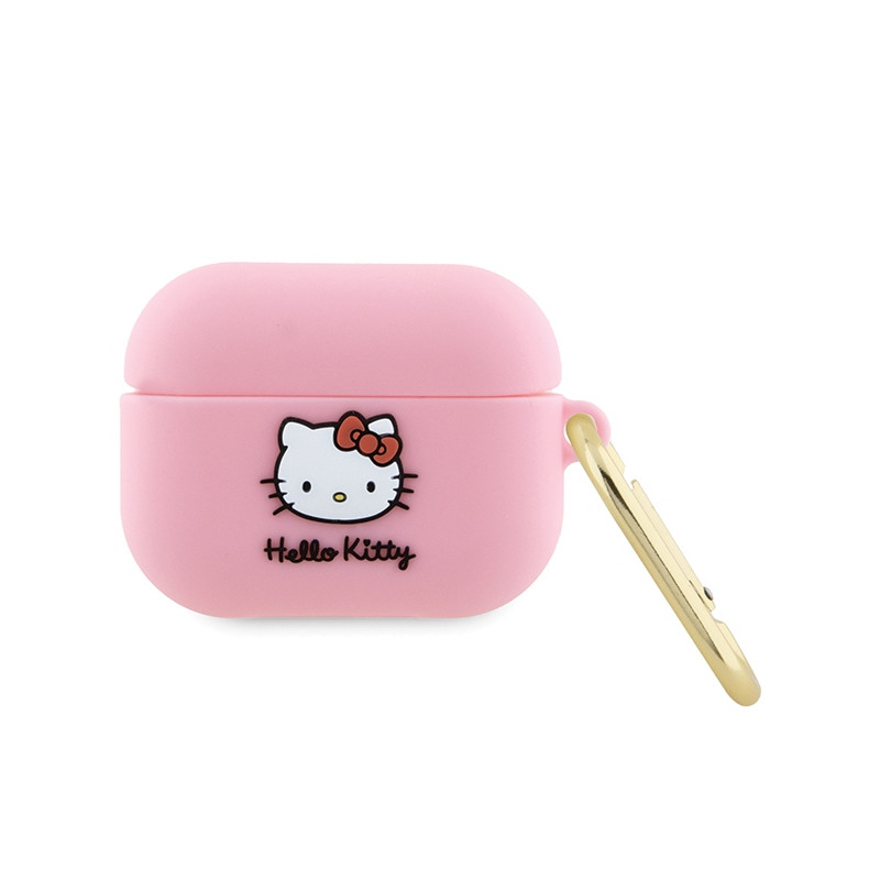 Kryt Hello Kitty 3D KITTY HEAD pro AirPods Pro - růžová
