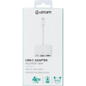 ESTUFF ES623001WH USB-C AV Multiport Adapter 3v1 (hub HDMI, USB, USB-C), bílý