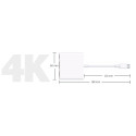 ESTUFF ES623001WH USB-C AV Multiport Adapter 3v1 (hub HDMI, USB, USB-C), bílý