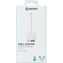ESTUFF ES623006WH USB-C PD Gigabit LAN adaptér, 60W, bílý