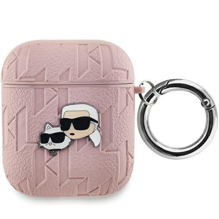 Pouzdro Karl Lagerfeld MONOGRAM Karl & Choupette pro AirPods 1 / 2 - r