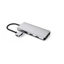 ESTUFF ES623010 Triple Display USB-C hub 12v1 (2xHDMI, VGA, 4x USB, audio, SD/MicroSD, RJ45, USB-C 100W), Space Grey