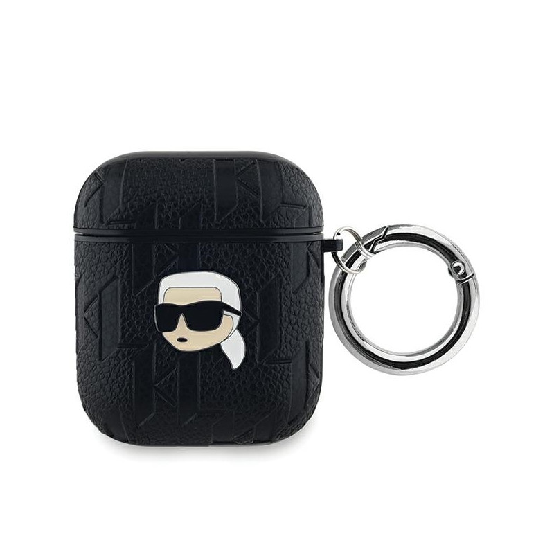 Pouzdro Karl Lagerfeld MONOGRAM KARL HEAD pro AirPods 1 / 2 - black
