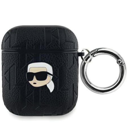 Pouzdro Karl Lagerfeld MONOGRAM KARL HEAD pro AirPods 1/2 - black