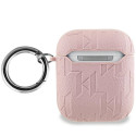 Pouzdro Karl Lagerfeld Monogram Karl Head pro AirPods 1/2 růžové