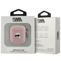 Pouzdro Karl Lagerfeld Monogram Karl Head pro AirPods 1/2 růžové