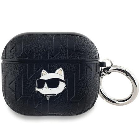Pouzdro Karl Lagerfeld CHOUPETTE MONOGRAM HEAD pro AirPods 3 - černé