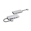 ESTUFF ES623010 Triple Display USB-C hub 12v1 (2xHDMI, VGA, 4x USB, audio, SD/MicroSD, RJ45, USB-C 100W), Space Grey