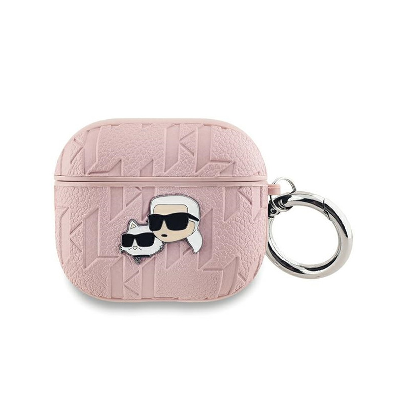 Pouzdro Karl Lagerfeld MONOGRAM K&Choupette pro AirPods 3 - růžová