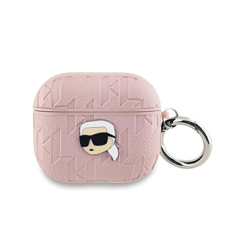Pouzdro Karl Lagerfeld MONOGRAM Karl Head pro AirPods 3 - růžové