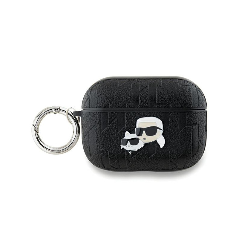 Pouzdro Karl Lagerfeld MONOGRAM Karl & Choupette Head Case pro AirPods Pro 2 - černé