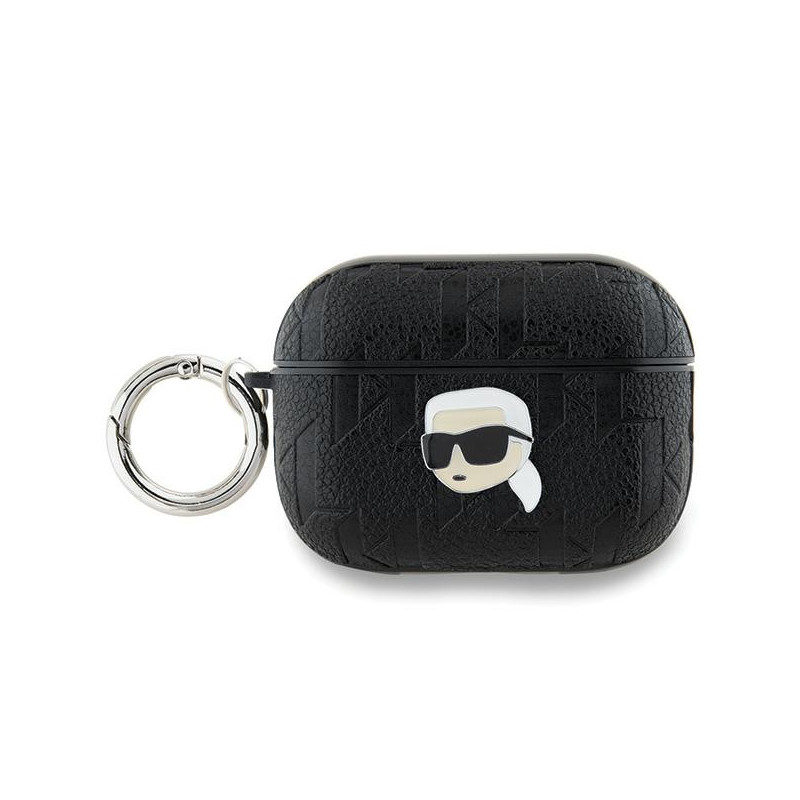 Pouzdro Karl Lagerfeld MONOGRAM Karl Head pro AirPods Pro 2 - černé