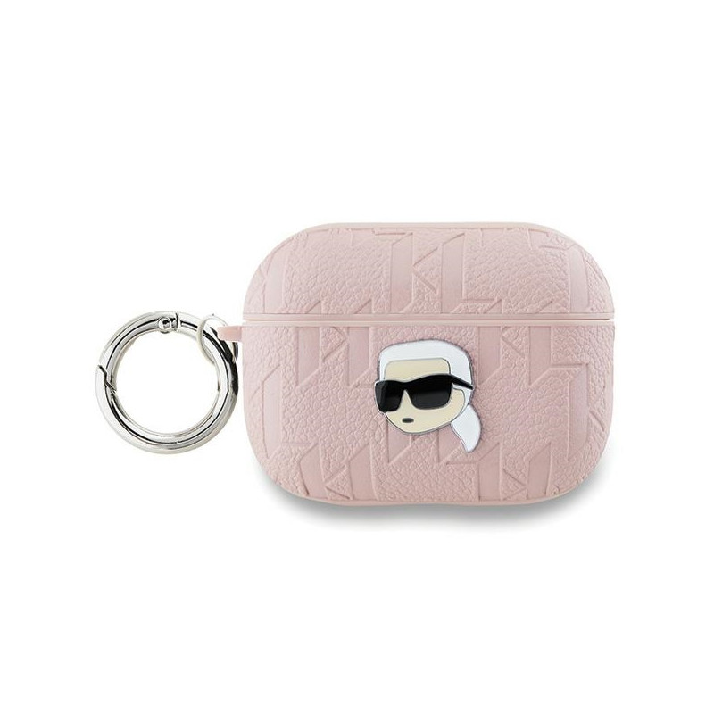 Pouzdro Karl Lagerfeld MONOGRAM KARDL HEAD pro AirPods Pro 2 - růžové