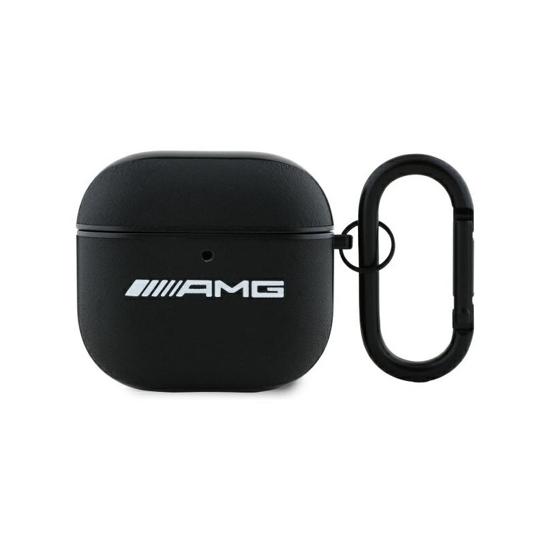 Pouzdro Mercedes AMG Leather pro AirPods 4 - black / white
