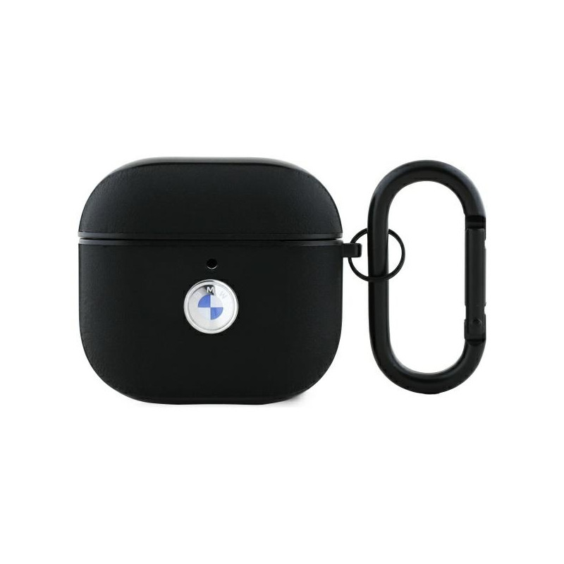 Kryt BMW BMA4SSLBK pro AirPods 4 - černá/černá (stříbrné logo)