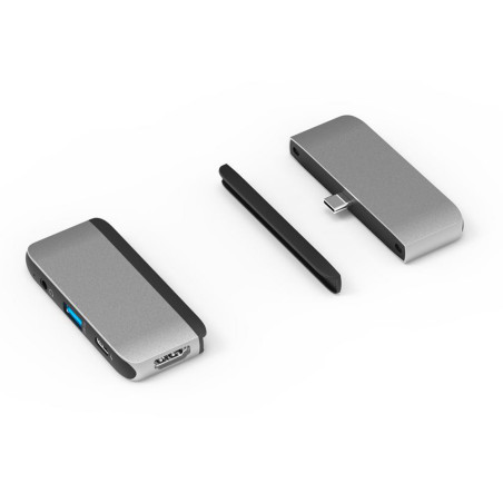 ESTUFF ES623100 USB-C hub pro iPad 4v1 (HDMI, USB, USB-C, audio), 60W, Space Grey