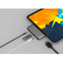 ESTUFF ES623100 USB-C hub pro iPad 4v1 (HDMI, USB, USB-C, audio), 60W, Space Grey